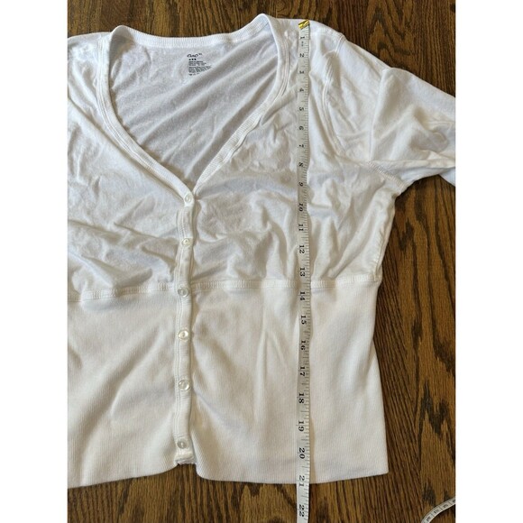 GAP 100% Cotton White 3/4 Sleeve Lightweight Cardigan Women's Size XL Layer EUC - Picture 7 of 8